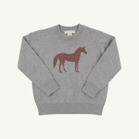 Isaac's Intarsia Sweater - Grantley Gray with Horse