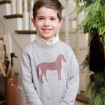Isaac's Intarsia Sweater - Grantley Gray with Horse