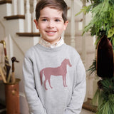 Isaac's Intarsia Sweater - Grantley Gray with Horse