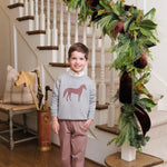 Isaac's Intarsia Sweater - Grantley Gray with Horse