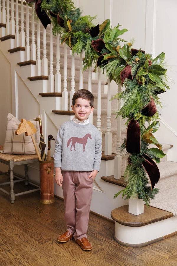 Isaac's Intarsia Sweater - Grantley Gray with Horse