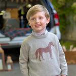 Isaac's Intarsia Sweater - Grantley Gray with Horse