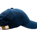 Side view of navy hat