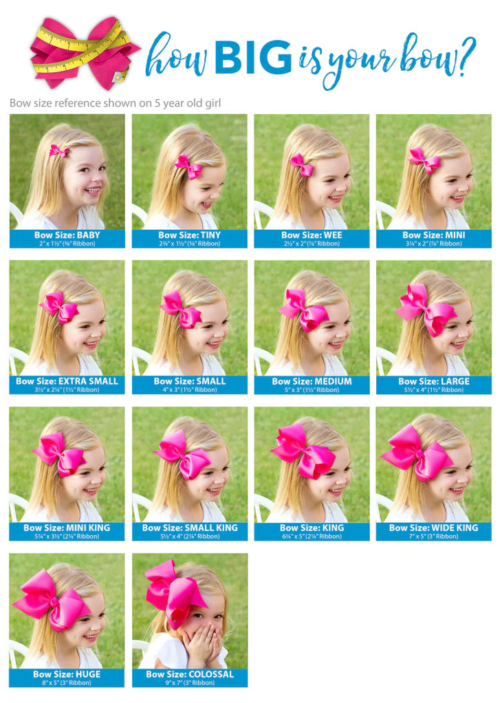 Wee Ones Bow Size Chart