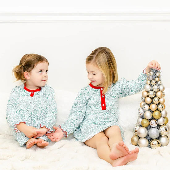 Girls in north pole nightgown