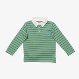 Parker Polo in Sage Fine Stripe