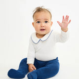 Peter Pan Onesie with Navy Piping