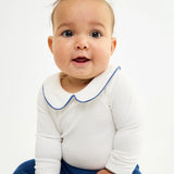 Peter Pan Onesie with Navy Piping