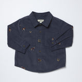 Long Sleeve Jack Shirt with Horse Embroidery
