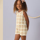 Crochet Tank Set in Citron Daisy Check