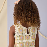 Crochet Tank Set in Citron Daisy Check