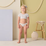 2 piece Cropped Rash Guard Periwinkle Stripe