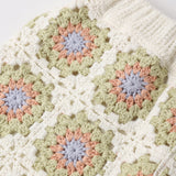 Crochet Tank Set in Citron Daisy Check