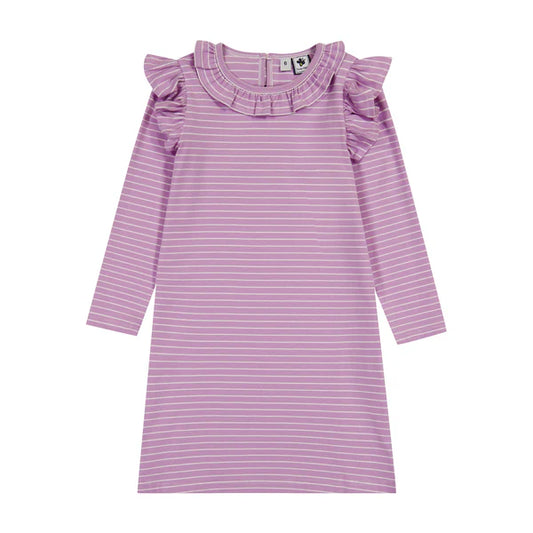 Luna Dress in Lavender Stripe