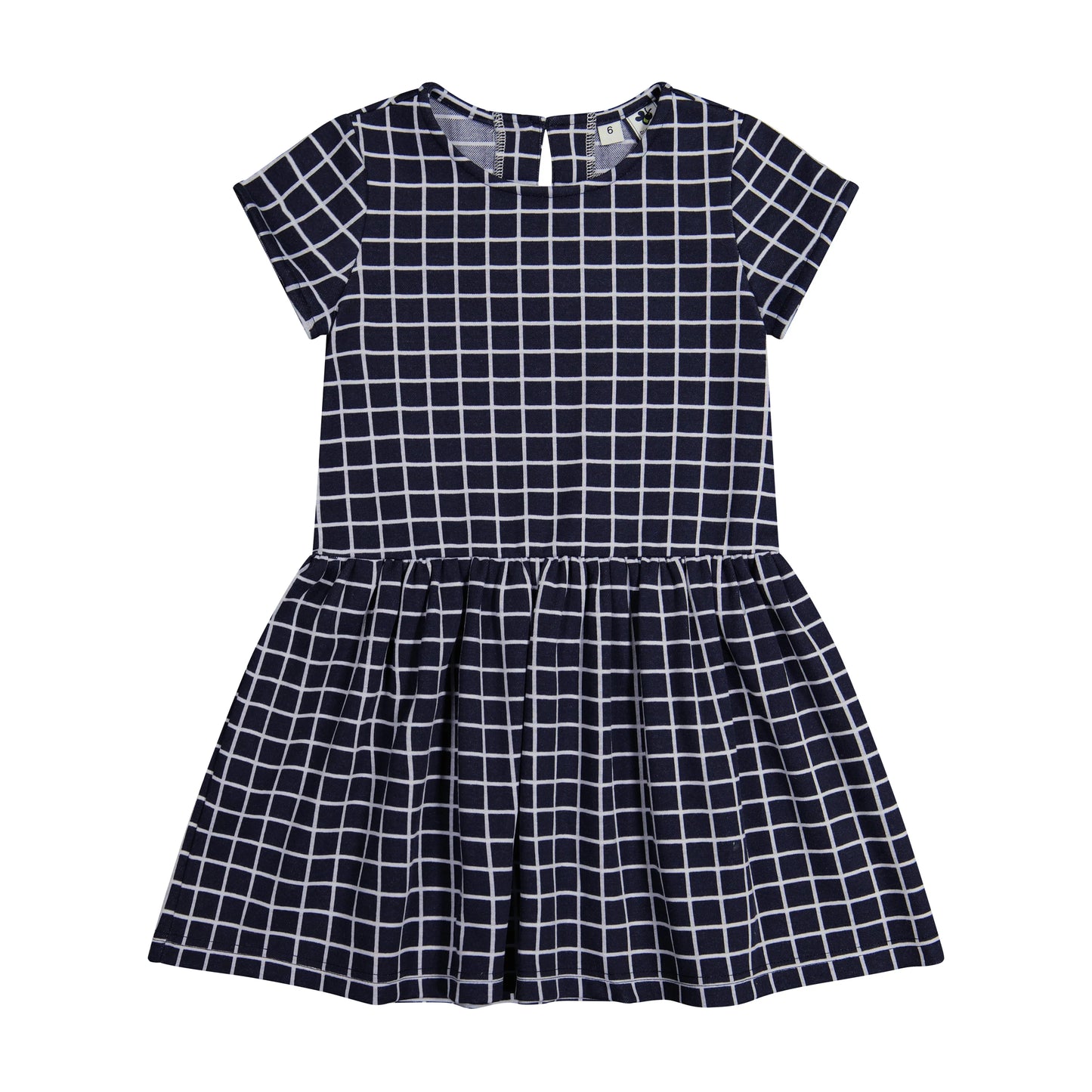 Palmer Dress in Navy Windowpane