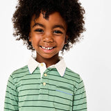 Parker Polo in Sage Fine Stripe