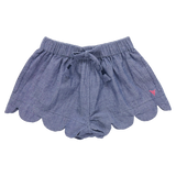 Scallop Short- Chambray