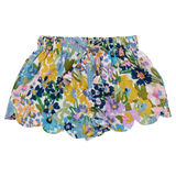Scallop Short- Blue Sketched Floral