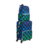 Blue Checkerboard Logan Carry-On Suitcase