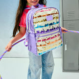 PREORDER STATE: Lilac Quilted Sequins Kane DOUBLE POCKET Backpack