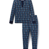 Kid's Pima Snug Fit Pajama Set in Ski Trails