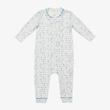 Ziggy Zip Romper in Blue ABCs