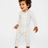 Ziggy Zip Romper in Blue ABCs