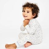 Ziggy Zip Romper in Blue ABCs