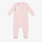 Dusty Rose Romper in Mini Stripe