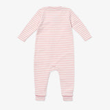Dusty Rose Romper in Mini Stripe