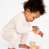 Ziggy Zip Romper in Rose ABCs