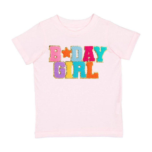 Pink Birthday Girl Patch Short Sleeve T-Shirt