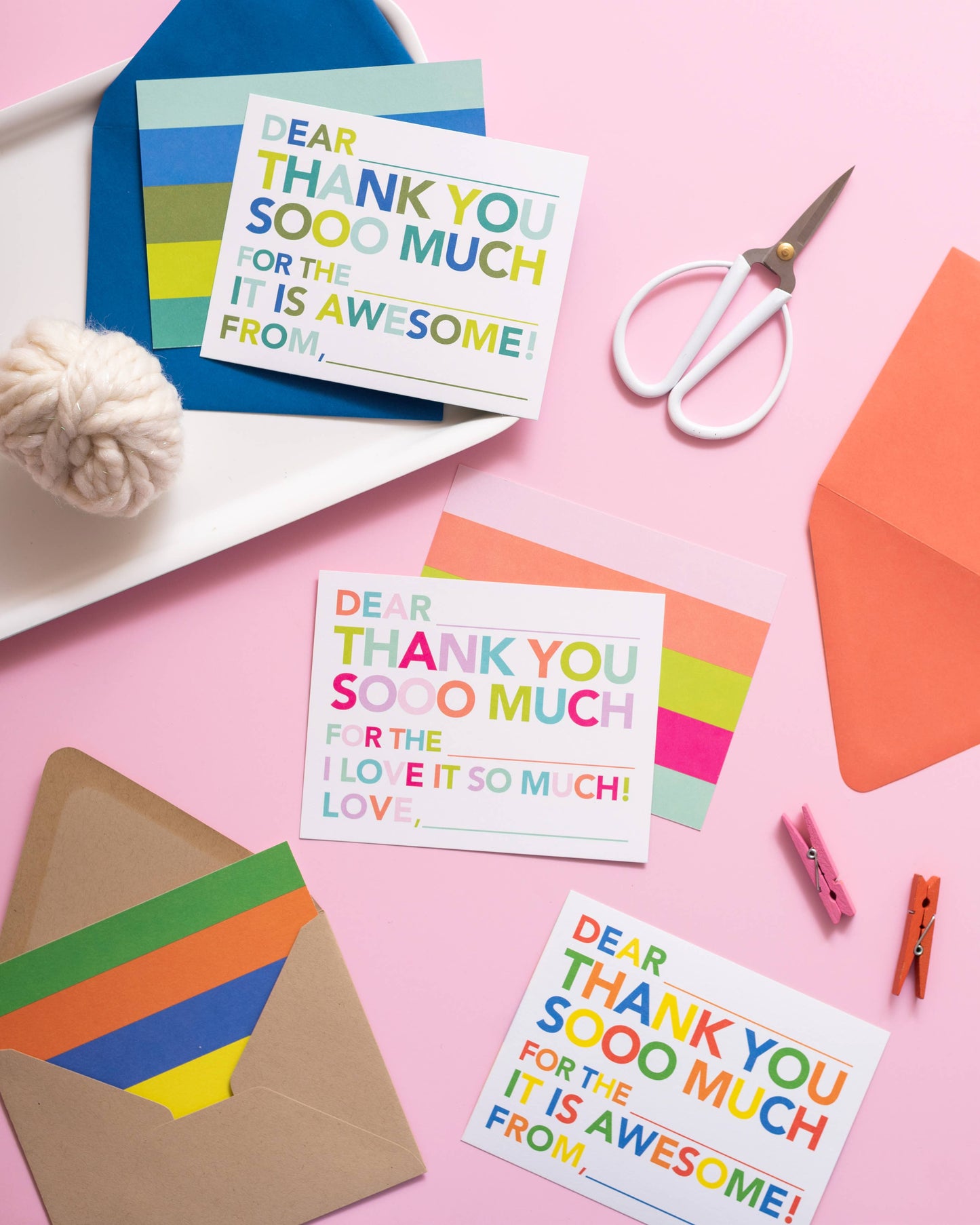 Fill in Thank You Notes- Blue