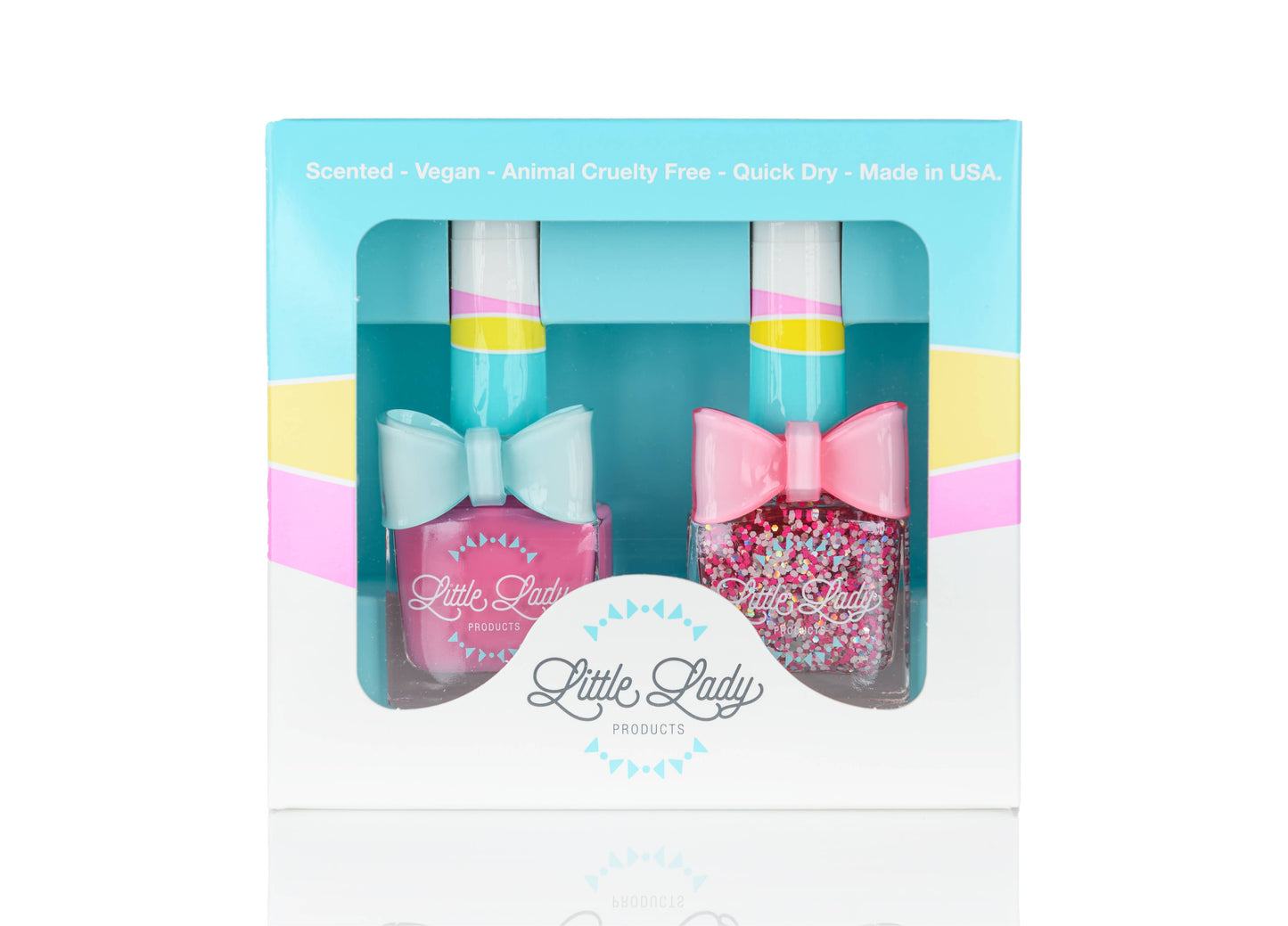 Pink and sprkly pink nail polish set