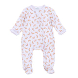 Petit Croissant Print Zip Footie
