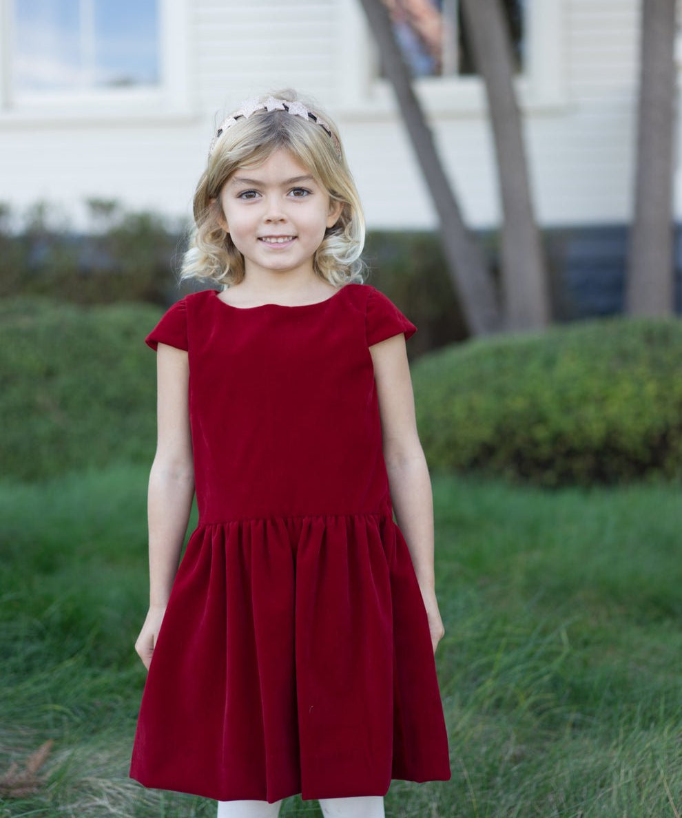 Alexa Dropwaist Party Dress Red Velvet - Après NJ