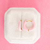 Color Enamel Huggie Earrings (3 color options)
