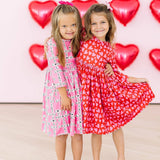 Hearts & Hugs 3/4 Sleeve Pocket Twirl Dress