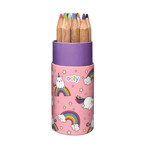 colored pencils in a unicorn container