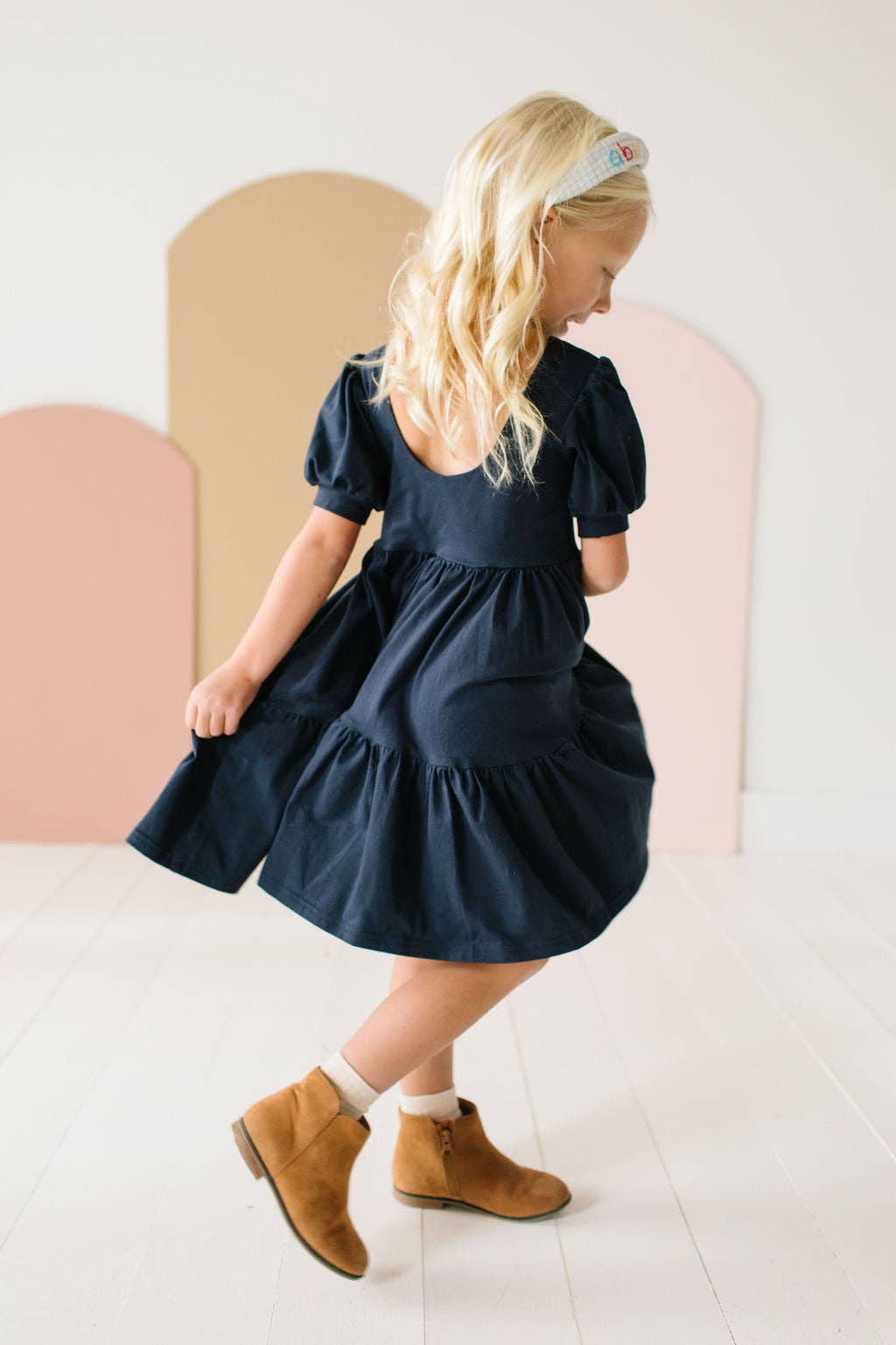 Puff Dress in Navy