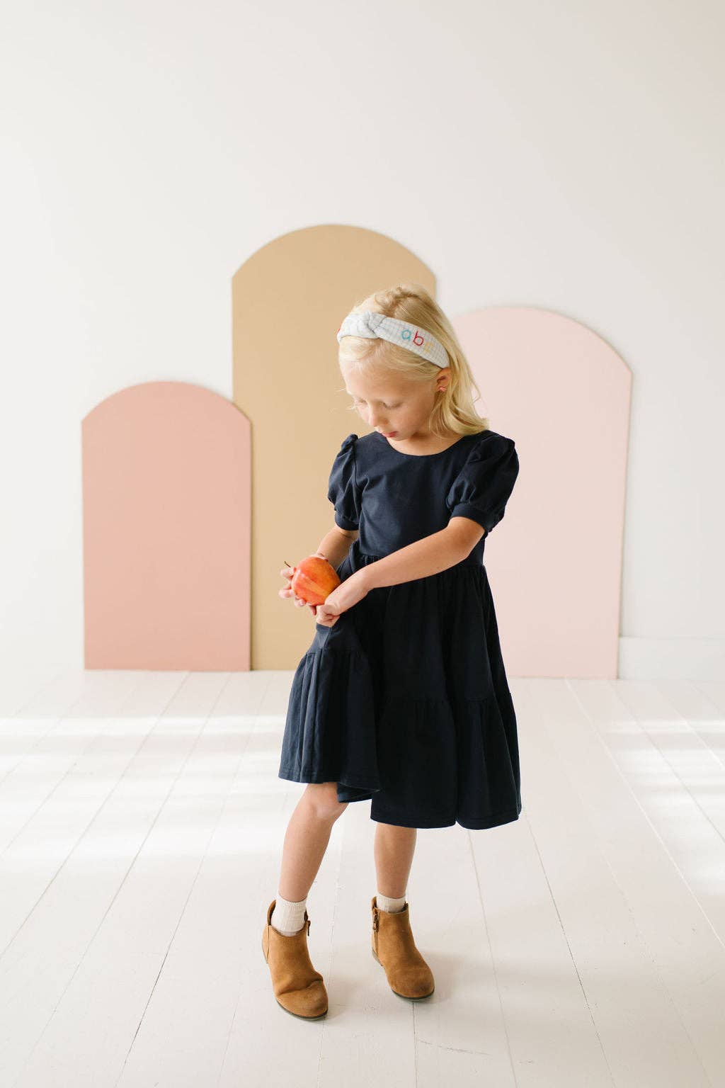 Puff Dress in Navy