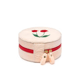 Velvet Jewelry Zip Case Cherries