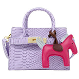 Pink Crocodile Pony Handbag