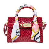 Hot Pink Crocodile Scarf Handbag