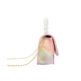 Tie Dye Crocodile Pearl Handle Bag