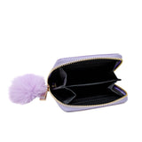 Shiny Heart Patch Wallet- Purple