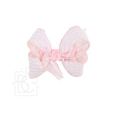 Seersucker Hair Bow Pink and Navy
