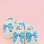 Blue Bow Plush Slippers - Après NJ
