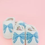 Blue Bow Plush Slippers - Après NJ
