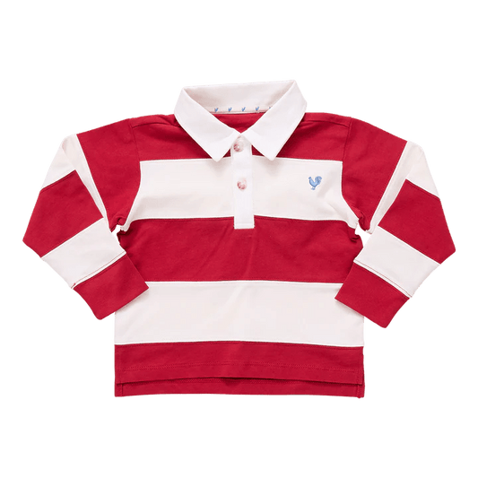 Boys Albert Rugby Shirt - Red & White - Après NJ